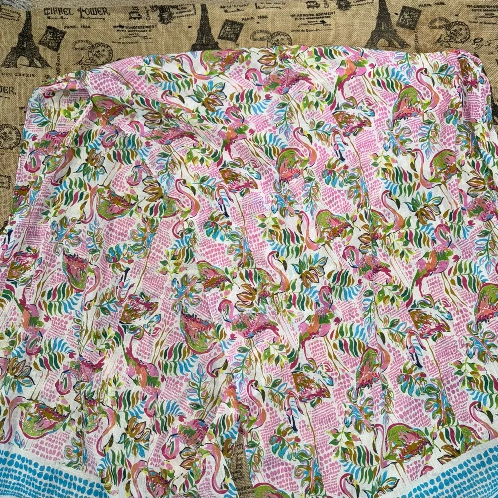 Charlie Paige NWT! Pink/ Multi Flamingo Print Scarf
Made In India - Picture 11 of 14